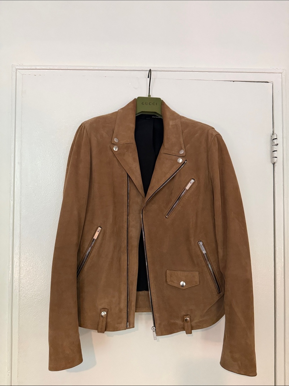 The Kooples Brown Suede Bomber Jacket